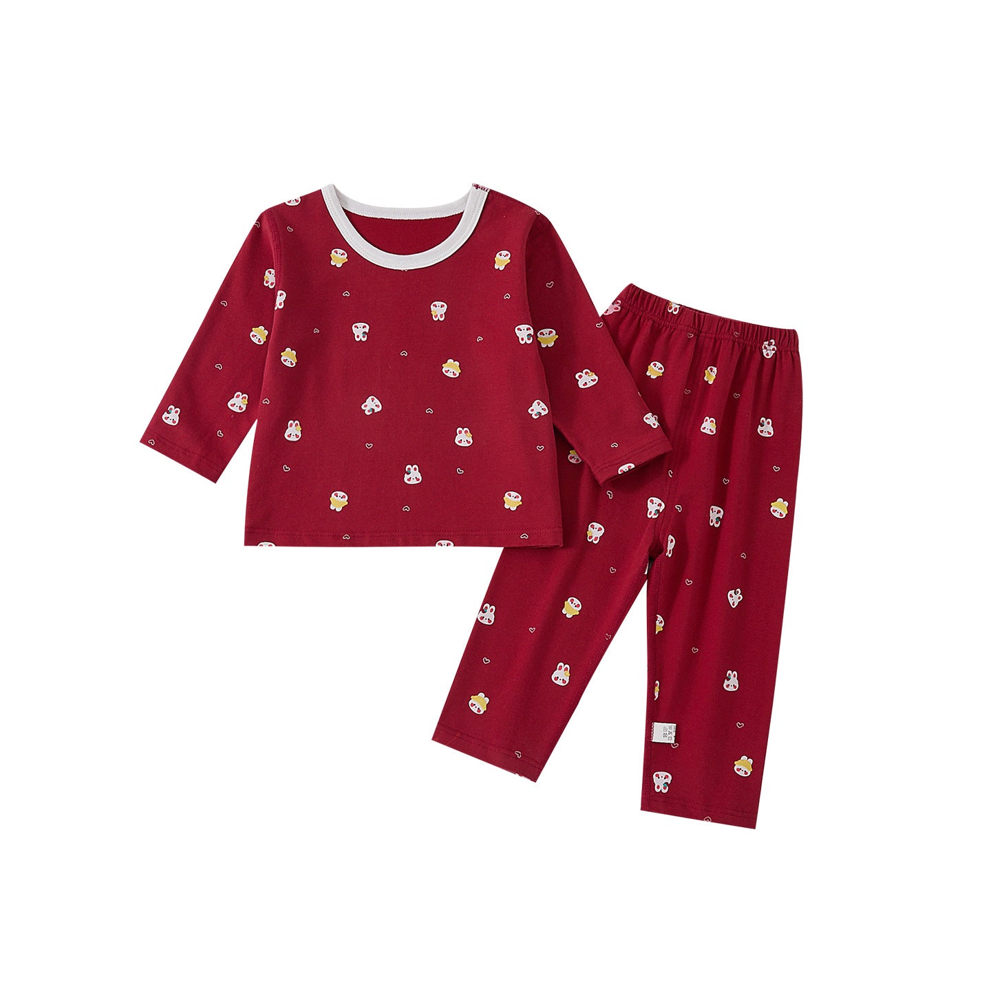 Autumn New Baby Full Print Home Wear Set, Cartoon Top and Long Pants Two-Piece Set Fashion