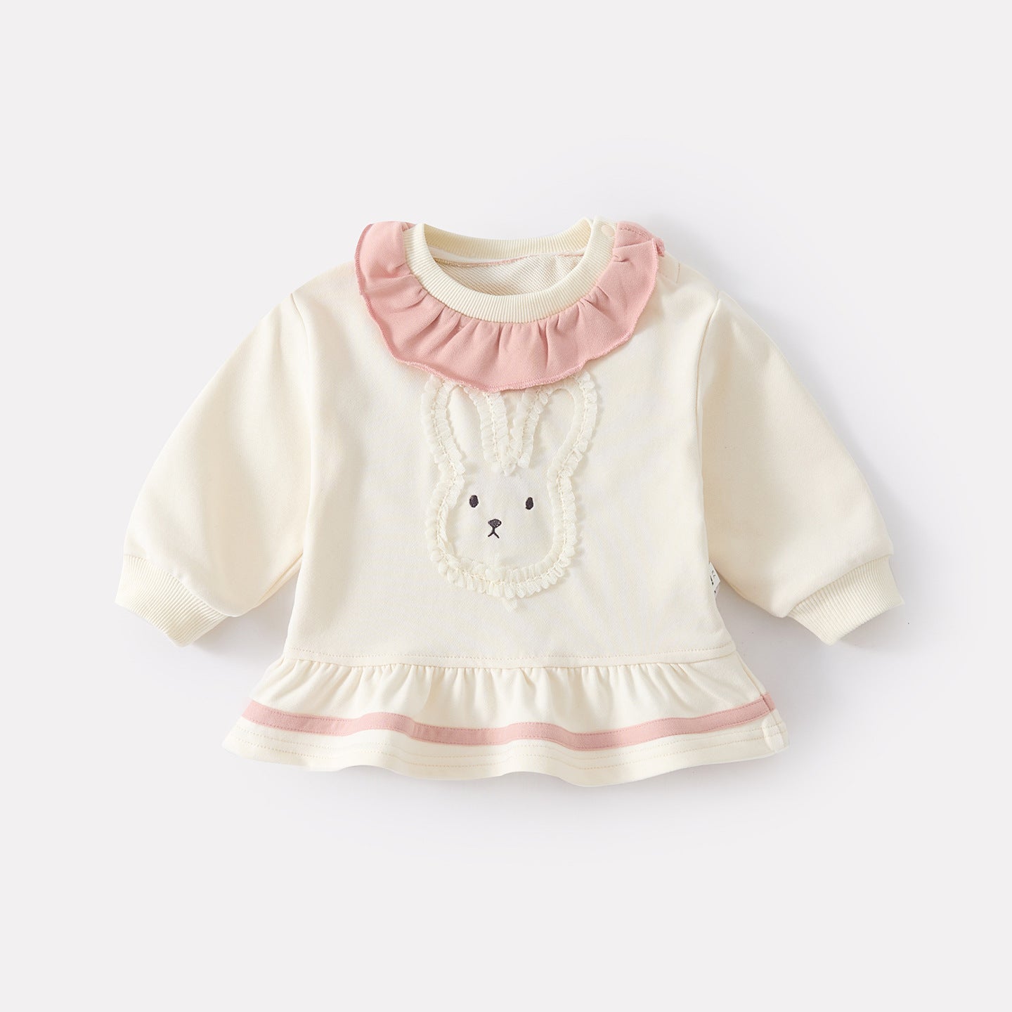 Spring New Baby Rabbit Hoodie Dress Set, Girl Baby Cartoon Top and Leggings Two-Piece Trendy Outfit