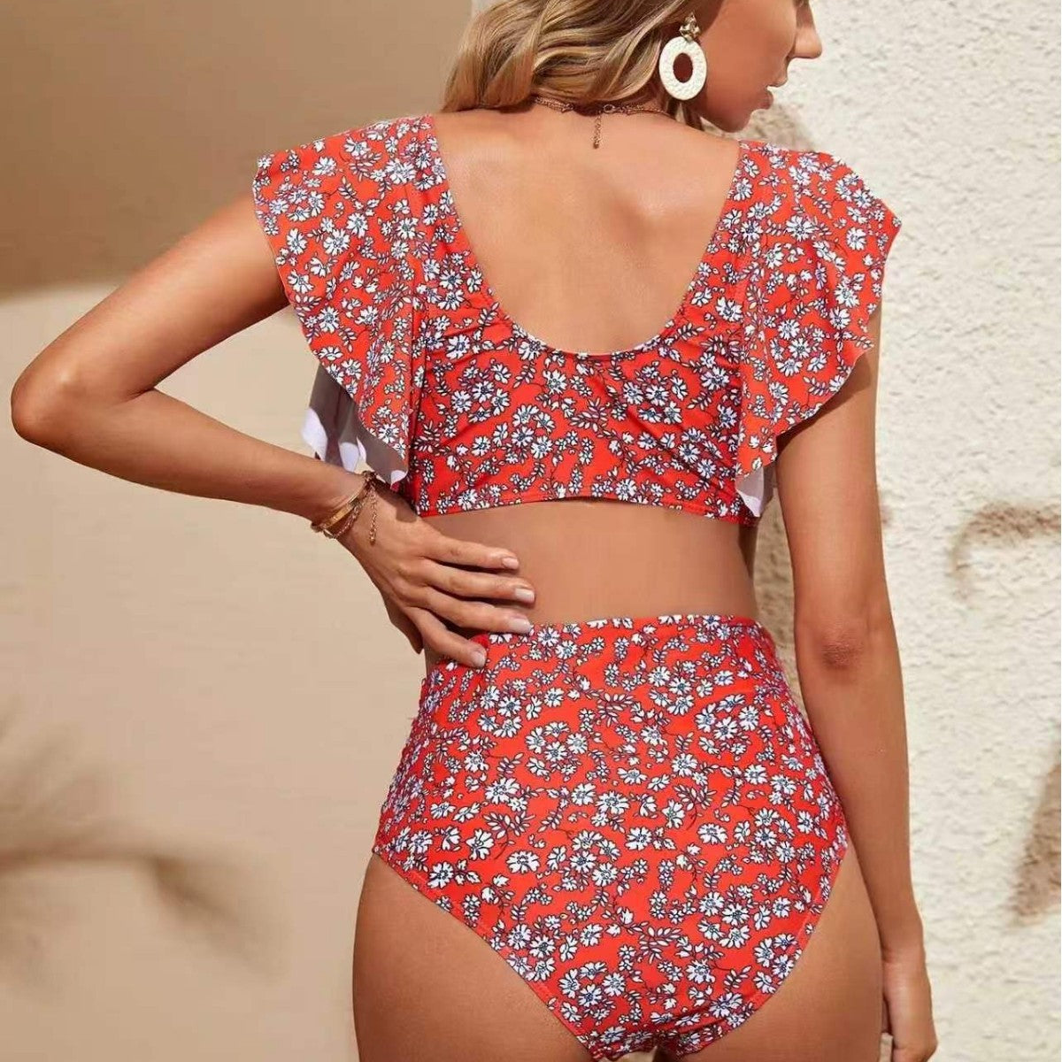 Sexy Casual Maternity Two-Piece Swimwear Printed Set